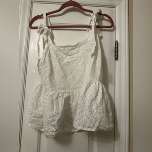 Madewell Rosalie Tie-Strap Top in Geo Eyelet
